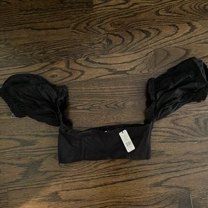 NWT Weworewhat bandeau too with puff sleeves size medium